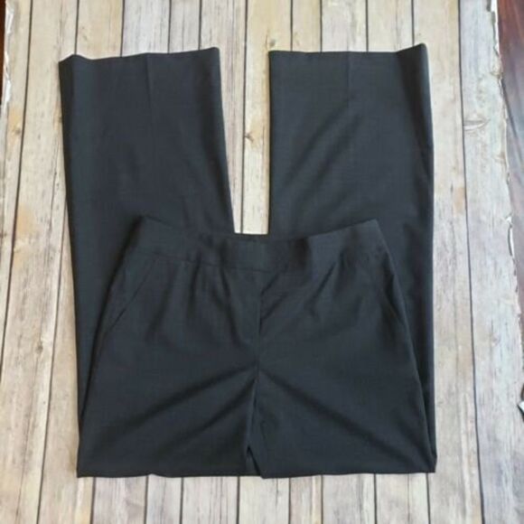 Lafayette 148 Womens Gray Pants Virgin Wool Stretch Career Trouser Black Size 2 - Picture 1 of 8